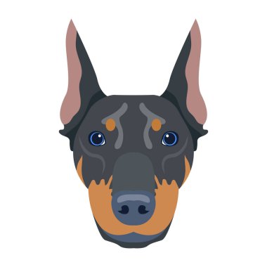 köpek başı simgesi beyaz arkaplanda izole edildi