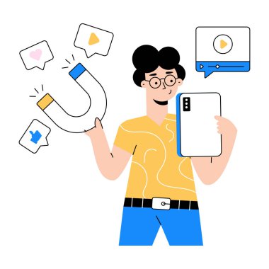 Akıllı telefonu ve cep telefonu olan genç adam.