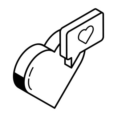 Konuşma baloncuklu kalp, vektör illüstrasyon tasarımı