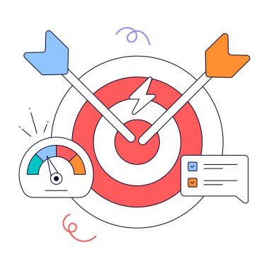 ok ve ok vektör çizim tasarımı olan hedef