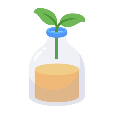 Bitkili cam bir kavanozun vektör çizimi