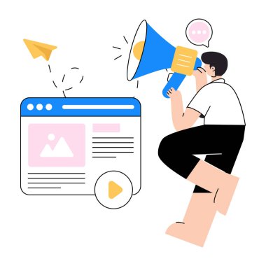 Sosyal medya kavramı, vektör çizim  