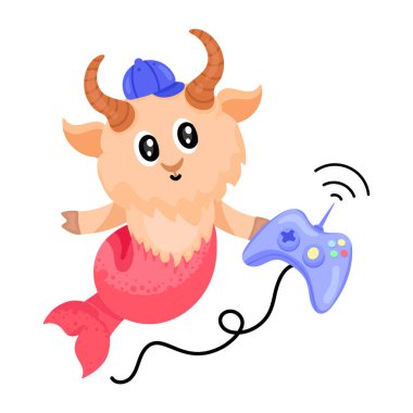 Sevimli canavarın sevimli çizgi film çizimi 