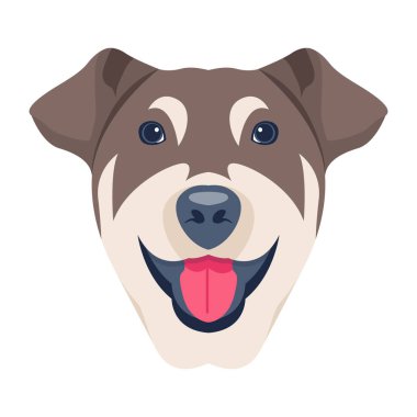 Köpek kafası ikonu. beyaz arkaplanda izole edilmiş pug köpekleri vektör illüstrasyonu çizgi filmi