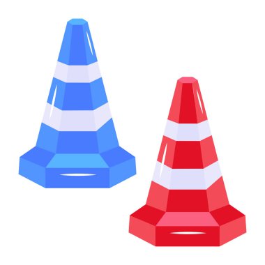 Beyaz arkaplanda trafik konisi izole edildi
