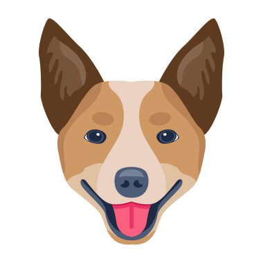 vektör illüstrasyon tasarımı ile dil çıkaran köpek kafası