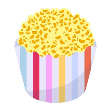 patlamış mısır izole edilmiş vektör illüstrasyonu