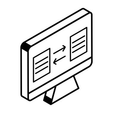 vektör lcd simgesi gösterimi arkaplanda izole edildi