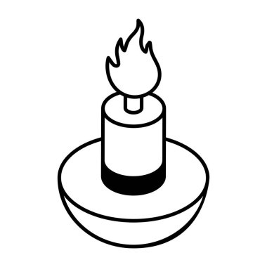 Bir mum simgesinin vektör illüstrasyonu