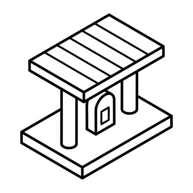Devriye istasyonu, vektör illüstrasyonu 