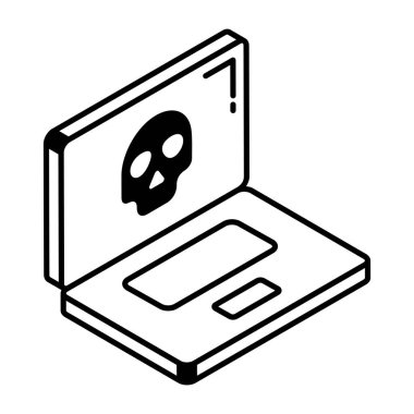 bilgisayar virüsü simgesi vektör çizimi grafik tasarımı