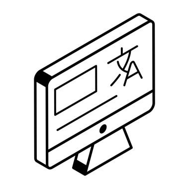 bilgisayar ekranı, vektör illüstrasyonu