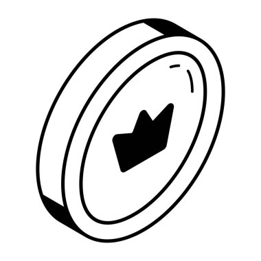 Oyun çipi simgesinin vektör çizimi 