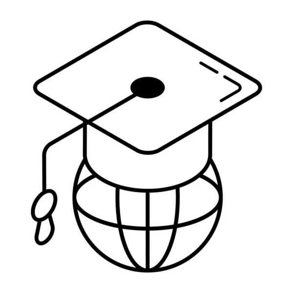 Graduation Cap Globe Vector Illustration Design — Stock Vector