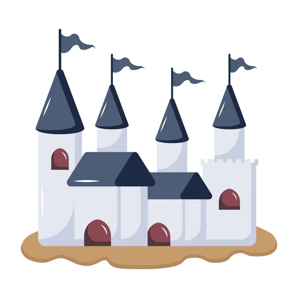 Fairytale Castle Icon Illustration Magic Toy — Stock Vector