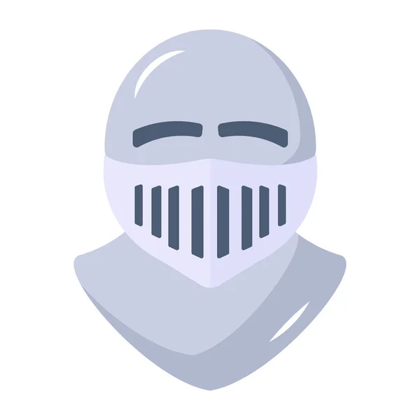 Ikona Masky Obličeje Helma Bílém Pozadí — Stockový vektor