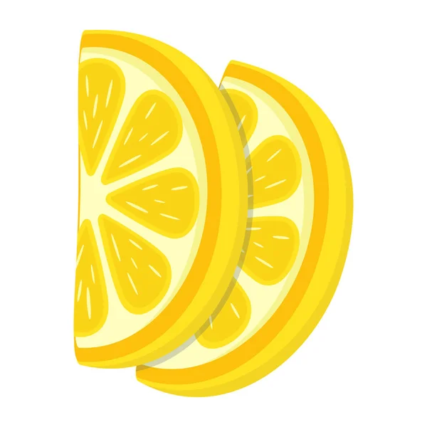 Векторная Иллюстрация Свежих Ломтиков Лимона — стоковый вектор