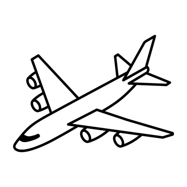 Airplane Icon Outline Illustration Plane Vector Icons Web — Stock Vector