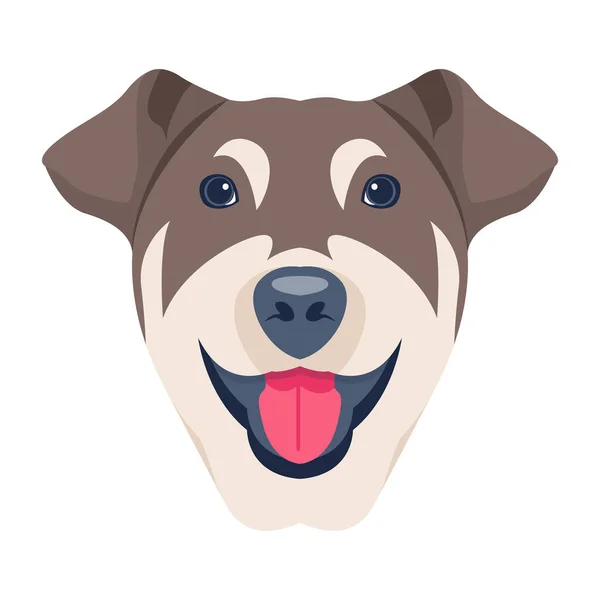 Dog Head Icon Cartoon Pug Dogs Vector Illustration Isolated White — Stock Vector