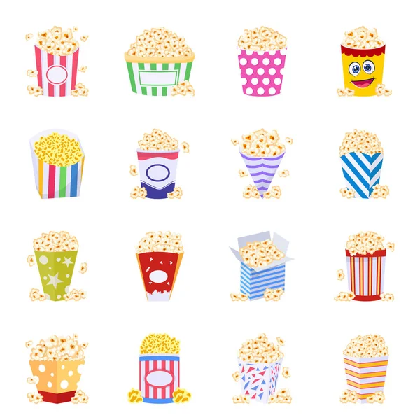 Popcorn Ikon Flad Illustration Biograf Film Vektor Ikoner Til Web – Stock-vektor