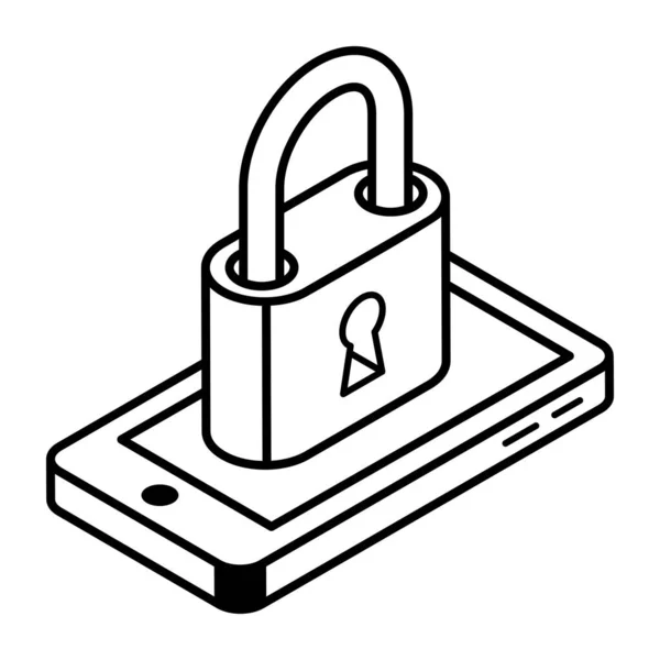 Smartphone Sicherheit System Symbol Vektor Illustration Grafik Design — Stockvektor