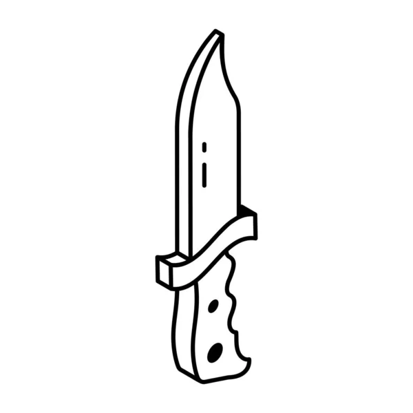 Vector Cartoon Doodle Hand Drawn Knife — Stock Vector