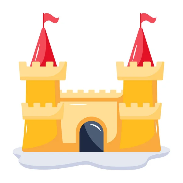 Ilustração Vetorial Castelo Dos Desenhos Animados — Vetor de Stock
