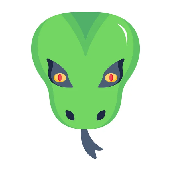 Икона Зеленой Змеиной Головы Карикатура Векторные Изображения Животных — стоковый вектор