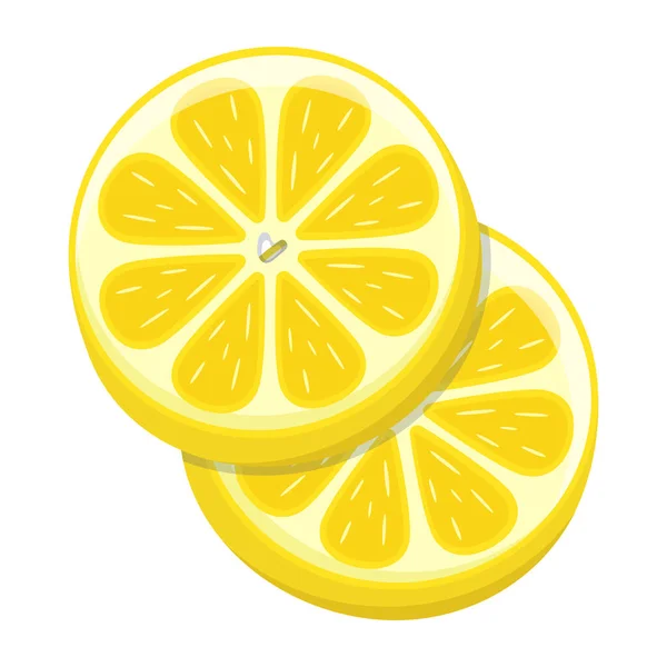 Illustration Vectorielle Tranches Citron Tranchées — Image vectorielle