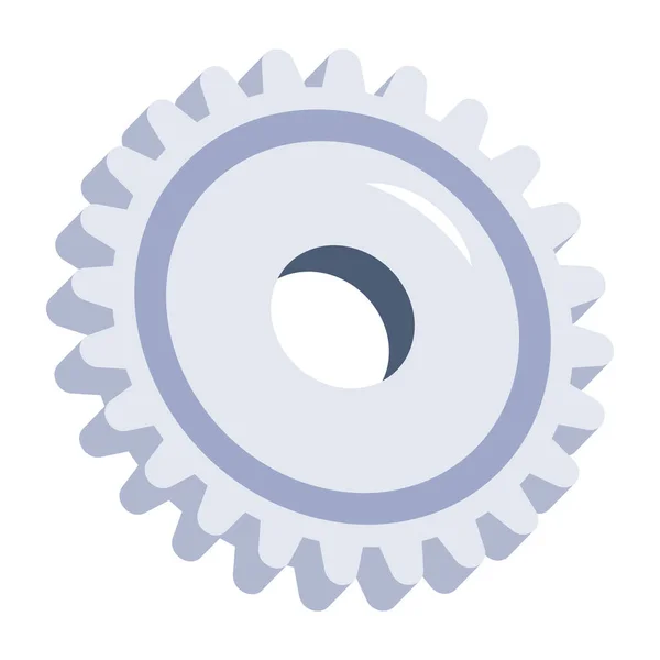 Gear Vector Icon Isolated White — Stock Vector