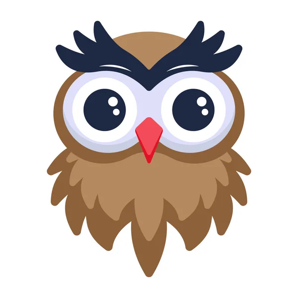 Ikona Sovy Kreslené Ilustrace Roztomilého Ptáka — Stockový vektor