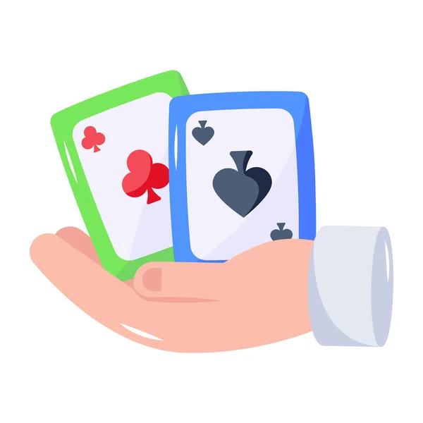 Mão Segurando Uma Cartas Casino —  Vetores de Stock