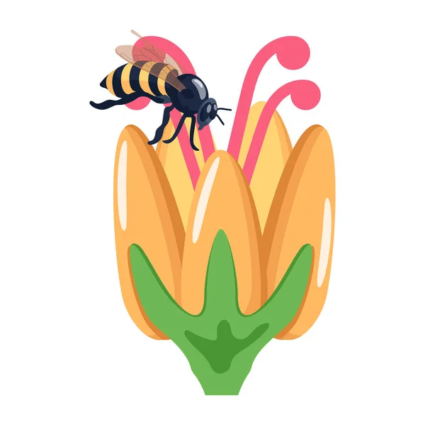 蜂昆虫漫画ベクトルイラストグラフィックデザイン — ストックベクタ