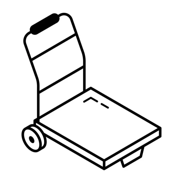 Значок Багажного Візка Начерк Ілюстрації Валізи Векторні Піктограми Інтернету — стоковий вектор