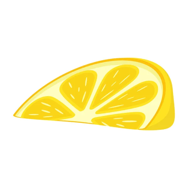 Frische Zitronenscheibe Isoliert Auf Weißem Hintergrund Vektorillustration — Stockvektor