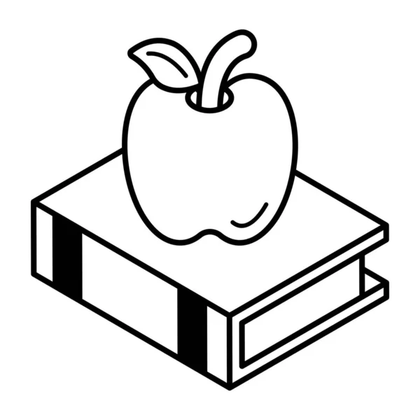 Книга Яблуком Книгами Векторний Дизайн Ілюстрації — стоковий вектор