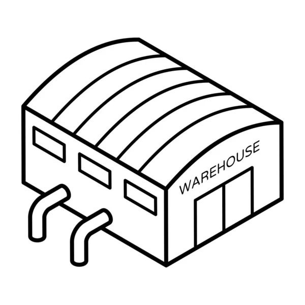 Vector Illustration Warehouse Icon — Vetor de Stock
