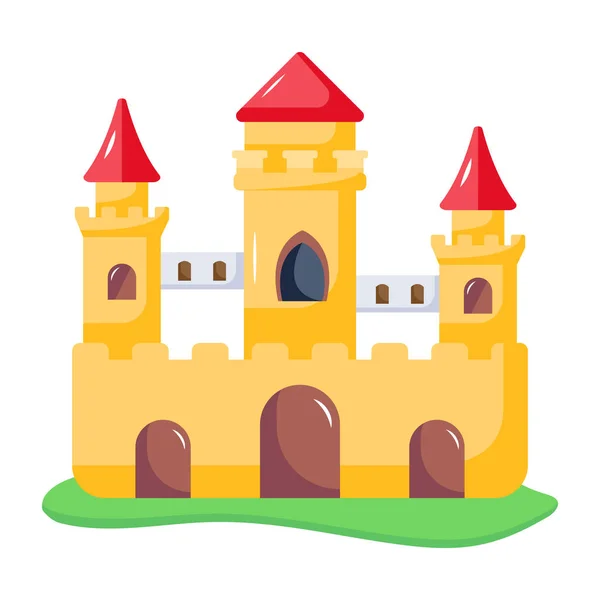 Castelo Brinquedo Com Grama Verde Design Vetor — Vetor de Stock