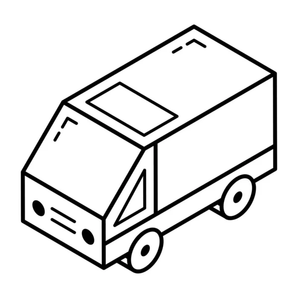 Vektor Illustration Eines Lieferwagen Symbols — Stockvektor