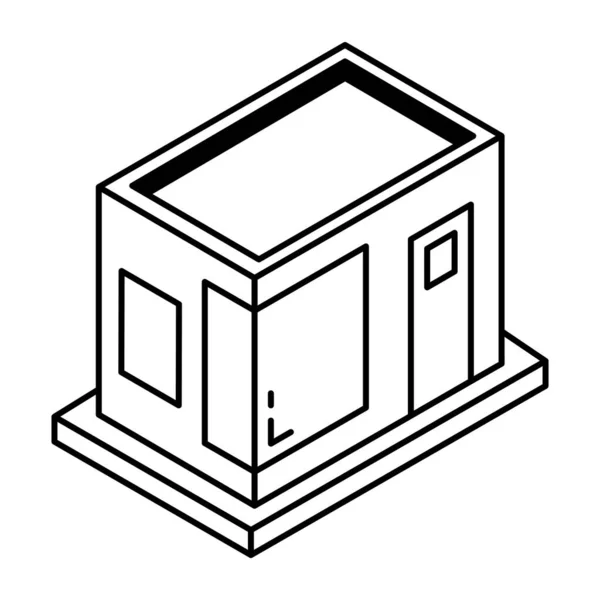 Hus Byggnad Isometrisk Ikon — Stock vektor