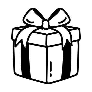 Hediye Kutusu modern simgesi, vektör illüstrasyonu