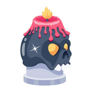 Skull Candle modern simgesi, vektör illüstrasyonu