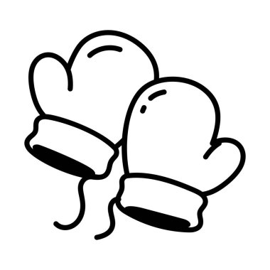 Kış Eldiveni modern simgesi, vektör illüstrasyonu