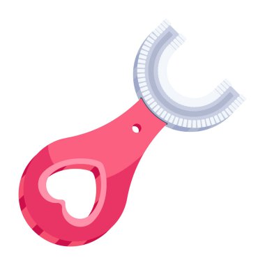 Çocuklar diş fırçası modern simge, vektör illüstrasyonu