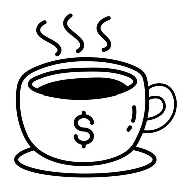 Çay fincanı modern simgesi, vektör illüstrasyonu