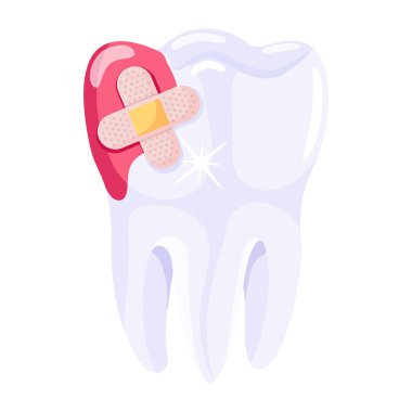 Injured Tooth modern icon, vector illustration