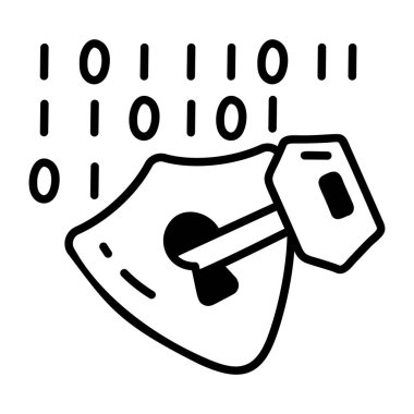 Digital key modern icon, vector illustration