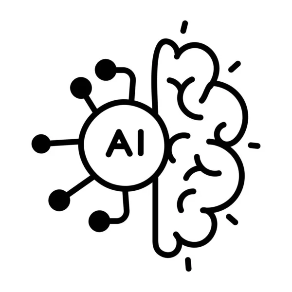 Brain Concept Icon Doodle Style — Stock Vector