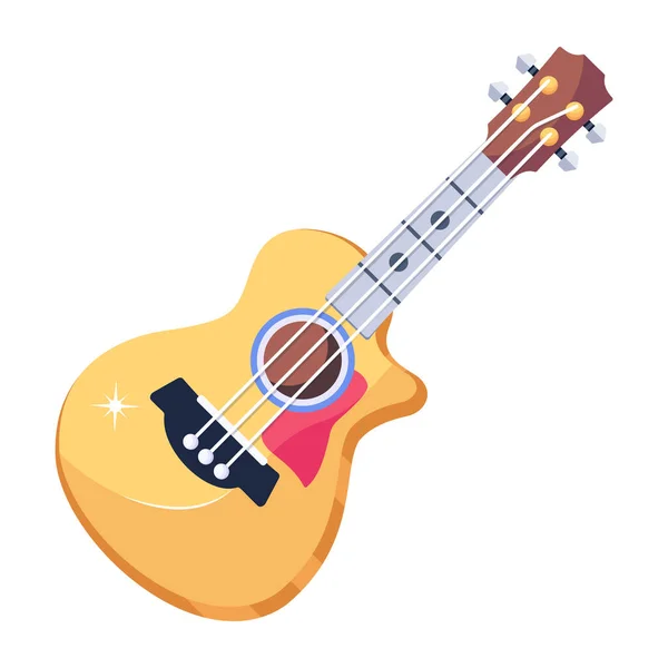 Модний Плоский Дизайн Акустичної Гітари — стоковий вектор
