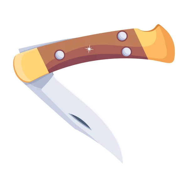Плоский Векторный Дизайн Карманного Ножа — стоковый вектор